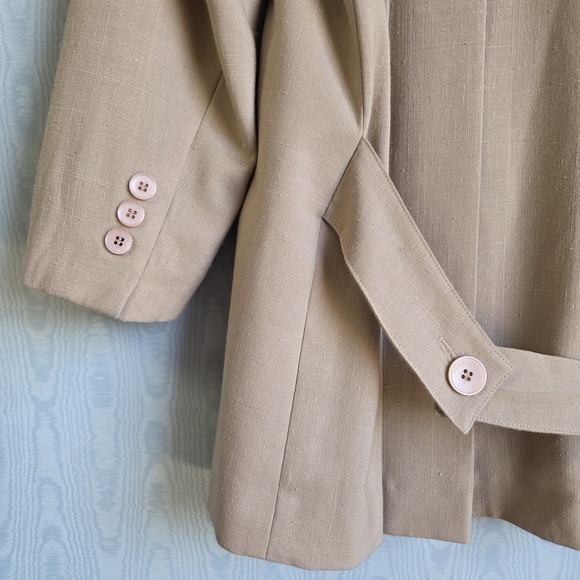 Vtg‎ Sasson Paris Womens 14 Blazer Jacket Textured Beige Old Money Chic Academia - Picture 3 of 9